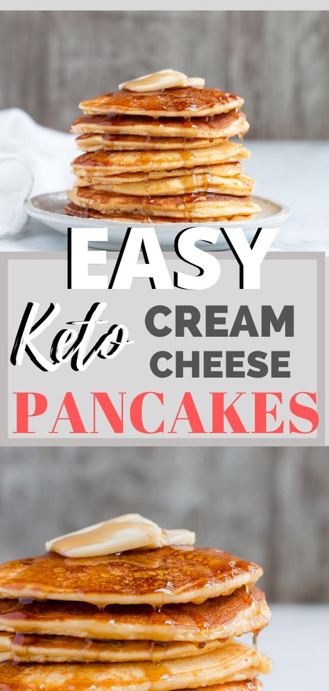 Keto Cream Cheese Pancakes, Best Keto Pancakes, Keto Cream Cheese, Cream Cheese Pancakes, Keto Breakfast Ideas, Low Carb Pancakes, Keto Breakfasts, Postre Keto, Keto Cream