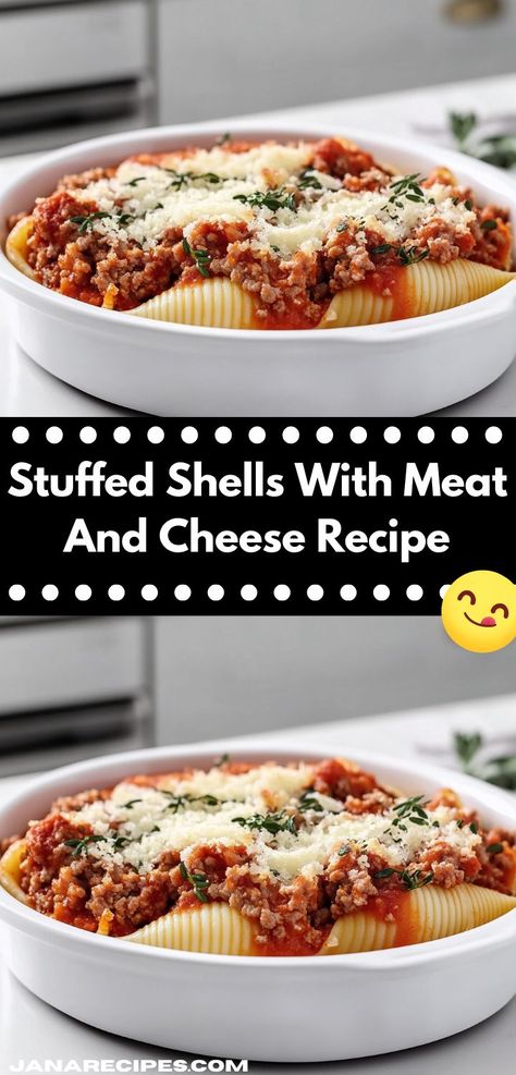 Need a quick dinner solution? This Stuffed Shells With Meat And Cheese recipe is your answer. With simple ingredients and straightforward preparation, it’s an ideal choice for family-friendly meals that everyone will love. Ground Beef Stuffed Shells Recipe, Stuffed Shells Casserole, Meat Stuffed Shells, Ground Beef Stuffed Shells, Stuffed Shells With Ground Beef, Delicious Ground Beef Recipes, Stuffed Shells With Meat, Quick Beef Recipes, Italian Thanksgiving