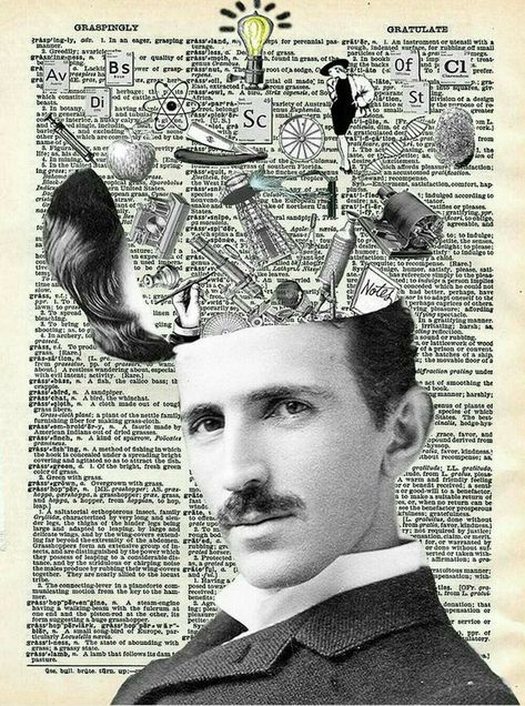 Tesla Scientist, Dadaism Art, Pop Art Wall, Collage Portrait, Desk Art, Magazine Collage, Art Desk, Collage Poster, Pop Art Print