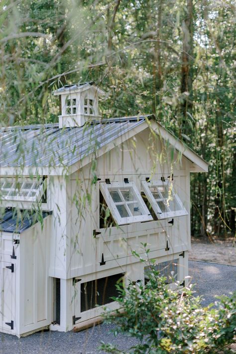 Welcome to My Crib: Chicken Coop Edition - Eva Shockey Vegetable Garden With Chicken Coop, French Chicken Coop, Elegant Chicken Coop, Garden Chicken Run, Chicken Coop And Greenhouse Combo, Chicken Coop Landscaping Ideas, Big Chicken Coop Ideas, Walk In Chicken Coop Plans, Shed To Chicken Coop