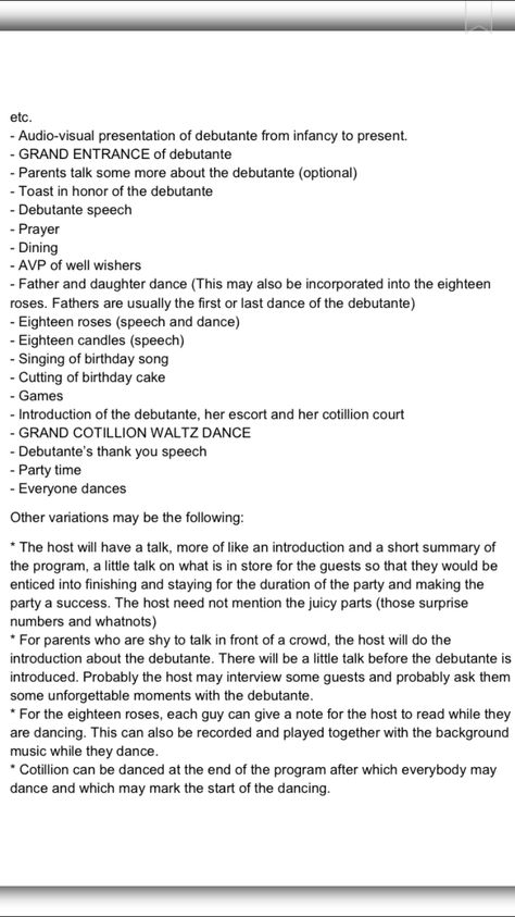 debut programme pt. 2 Debut Preparation Checklist, Filipino Debut Program, Debut Program Flow Script, 18th Birthday Gowns Debutante, Filipino Debut Planning, 18th Birthday Program Flow, Filipino 18th Debut, Debut Program Flow Filipino, Debut Caption Ideas