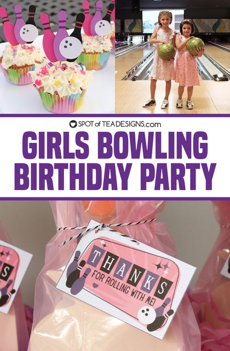 Bowling Party Centerpieces, Barbie Bowling Party, Girls Bowling Birthday Party Ideas, Bowling Party Cupcakes, Bowling Birthday Party Favors, Bowling Birthday Party Ideas, Kids Bowling Party, Bowling Alley Party, Bowling Party Decorations