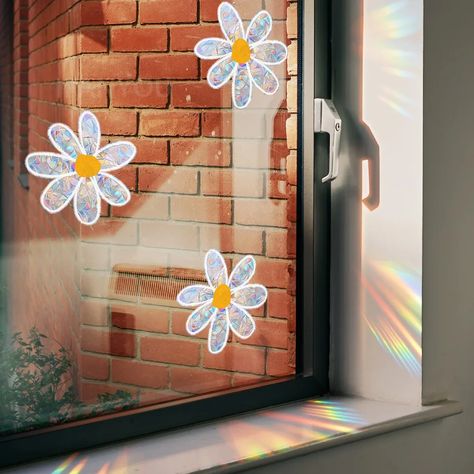 Window Display Summer, Glass Window Decals, Diy Sliding Door, Frosted Window Film, Window Stained, Stained Glass Window Film, زجاج ملون, Flower Window, Glass Decals