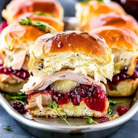 Thanksgiving Sliders, Turkey Sandwich Thanksgiving, Philly Sandwich, Thanksgiving Sandwich, Cranberry Turkey, Chicken Philly, Turkey Sliders, Juicy Turkey, Traditional Thanksgiving