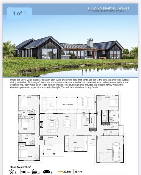 Dröm Hus Planer, Beach Cottage House Plans, Building Plans House, Modern Barn House, House Plan Gallery, Home Design Floor Plans, House Construction Plan, House Layout Plans, Container House Plans