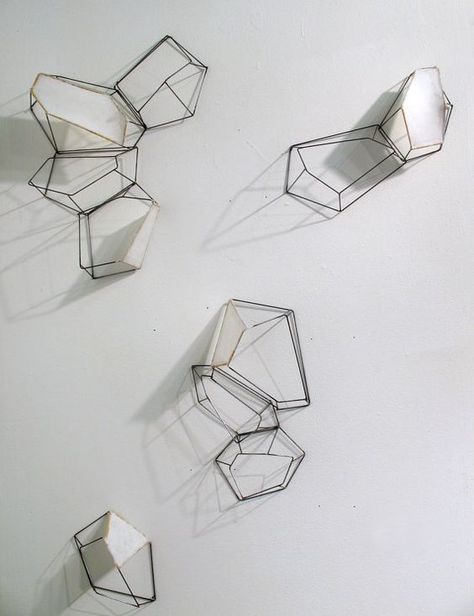 Geometric Artwork, Geometric Sculpture, Metal Sculptures, Shadow Art, Wall Installation, Sculpture Installation, Wire Art, The Shape, Architecture Model