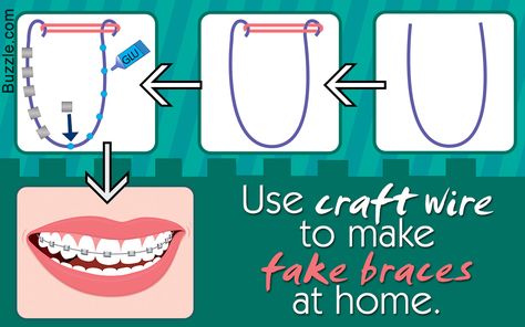 Want to wear fake braces to fool your friends or to look geek chic for a party? Check out how to make fake braces that look real, in this Buzzle article. How To Make Fake Teeth, How To Make Fake Braces That Look Real, Fake Braces For Sale, How To Make Fake Braces, Fake Braces Diy, How To Make Braces, Diy Braces, Fake Braces, Nerd Costumes