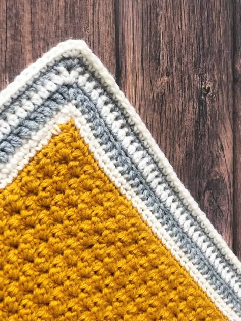 Half Double Crochet Blanket Border, Large Crochet Borders For Blankets, Border For Granny Square Blanket Free Pattern, Crochet Blanket Borders Simple, Border For Half Double Crochet Blanket, Edging For Knitted Blanket, Blanket Border Crochet Pattern, Crochet Afghan Borders Easy, Crochet Granny Square Blanket Borders