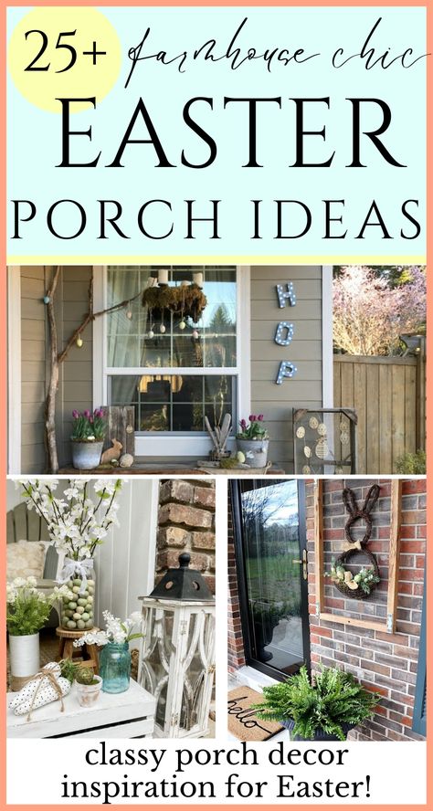 If you're looking for elegant inspiration for your front porch for Easter, take a look here! Here are 25 classy Easter front porch decorating ideas that will instantly elevate your and add festivity to the Easter holiday without looking too 'cutesy!' Classic and lovely Easter porches you'll want to include as part of your inspiration! Easter Porch Ideas, Easter Front Porch Decor, Classy Easter, Easter Front Porch, Spring Front Porch Decor, Front Porch Bench, Easter Porch Decor, Easter Porch, Front Porch Decorating Ideas