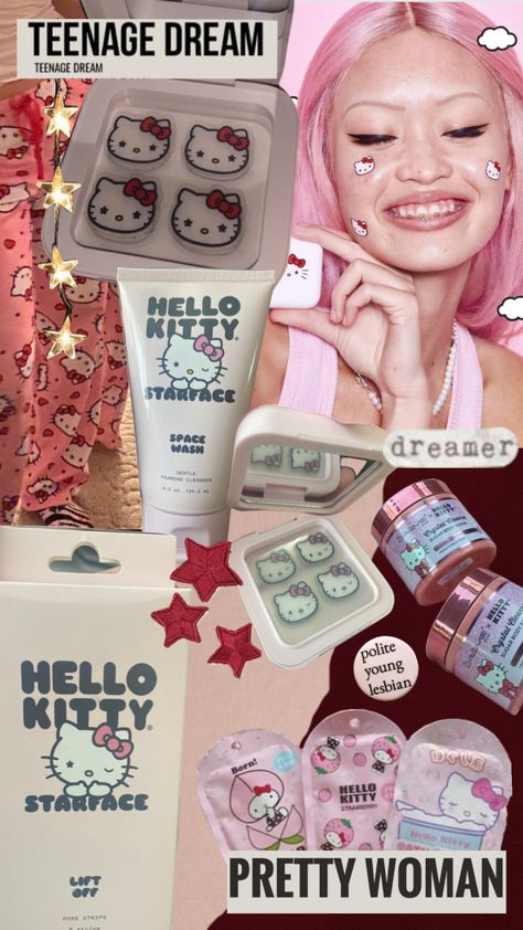 Hello Kitty X Star Face, Hello Kitty Starface, Hello Kitty Pimple Patches, Starface Pimple Patches Aesthetic, Starface Skincare, Sanrio Skincare, Skincare Shuffles, Spot Patches, Lipstick And Lipgloss