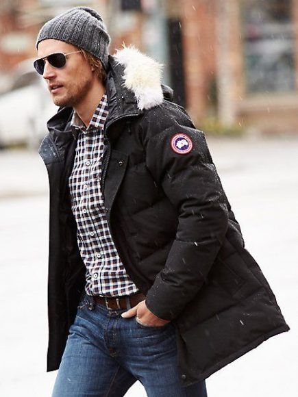 The parka coat has made huge strides in the fashion world as of late. Who says fashion can’t be functional? The parka coat is... Canada Goose Outfit Winter Style, Canada Winter Fashion, Canada Goose Fashion, Men Parka, Canada Goose Mens, Mens Parka, Winter Parka, Winter Jacket Men, Mens Winter