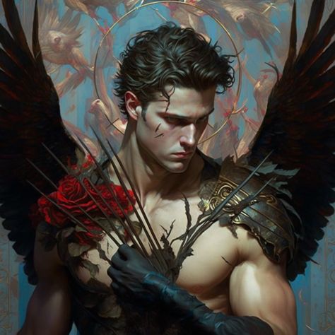 Eros,"God Of Love And Desire" | Fantasy I Sci-Fi I Books I Films I World Building Eros God Art, Eros Fanart, Eros And Psyche Art, Eros Greek God, Greek God Art, Greek God And Goddess, Eros Psyche, Twelve Olympians, Dionysus God