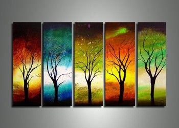 Modern Tree Art - 5 Elements -401- 60 x 28 | Dzign Art 5 Elements Of Nature Art, Elements Of Nature Art, 5 Elements Of Nature, Living Room Canvas Painting, Season Tree, Tree Of Life Painting, Huge Wall Art, Abstract Wall Art Painting, Paintings For Living Room