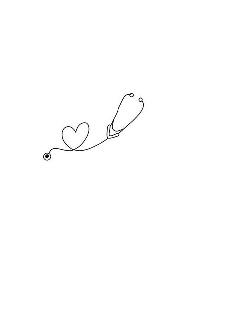 Stethoscope Line Art, Dr Tattoo Ideas, Stethoscope Drawing, Stethoscope Tattoo, Medical Tattoos, Small Best Friend Tattoos, Tatoo Dog, Congratulations Card Graduation, Travel Instagram Ideas