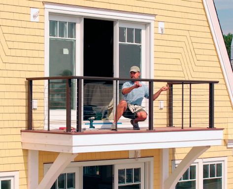 A Balcony Deck Built to Last - Fine Homebuilding Small Second Story Deck, Small Second Story Deck Ideas, Bedroom Deck Ideas Balconies, Bedroom Deck Ideas, Front Balcony Ideas, Upstairs Balcony Ideas, Standing Balcony, Balcony Deck Ideas, Balcony Addition