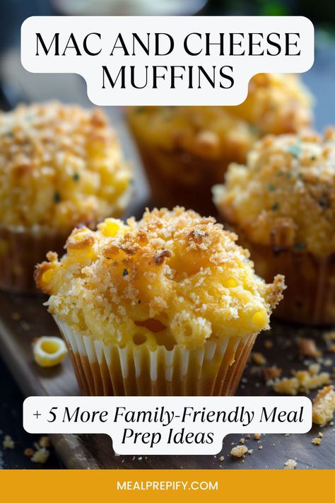 Mac and cheese muffins with a crispy breadcrumb topping, delivering a creative twist on family-friendly meal prep ideas. Mac And Cheese Muffins, Best Meal Prep Recipes, Cheesy Mac, Family Meal Prep, Cheesy Mac And Cheese, Delicious Meal Prep, Egg Muffins Breakfast, Pork Shoulder Roast, Best Meal Prep