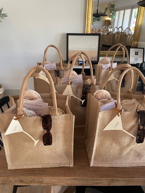 Non Cheesy Bachelorette Party Ideas, Bacherlotte Gifts From Bride, Fish Bachelorette Party, Timeless Bachelorette Party, Bachelorette Party Favors Bags Goodies, Beach Bag Bachelorette Party Favors, Miami Bachelorette Gift Bags, Bridesmaid Bachelorette Gift Bags, Bride Bag For Bachelorette Party