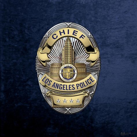 Los Angeles Police Department  -  L A P D  Chief Badge Over Blue Velvet Digital Art by Serge Averbukh Lapd Badge, Lapd Police, Detective Badge, Police Officer Badge, Los Angeles Police Department, Ipad Snap, Leather Ipad Case, Police Badge, Police Force