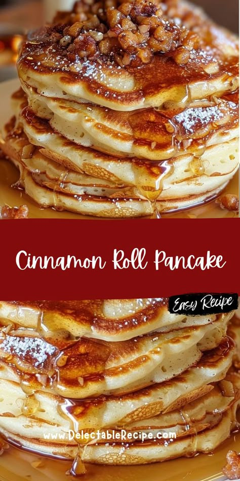 Special Pancakes, Cinnamon Roll Pancakes Easy, Pancake Mix Recipe Ideas, Cinnamon Rolls Pancakes, Pancake Face, Cinnamon Bun Pancakes, Old Fashioned Pancake Recipe, Pancakes Ideas, Cinnamon Roll Pancakes Recipe