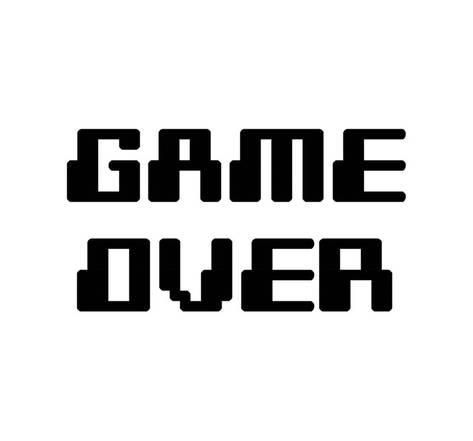 Game Over Sticker, Game Over Tattoo, Video Game Font, Buda Wallpaper, Gaming Quotes, Game Stickers, Game Over, Game Font, Games Quotes