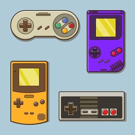 Game Console Illustration, Nintendo Console, Retro Games Console, Classic Video, Classic Video Games, Gaming Stuff, Game System, Travel Videos, Drawing Videos