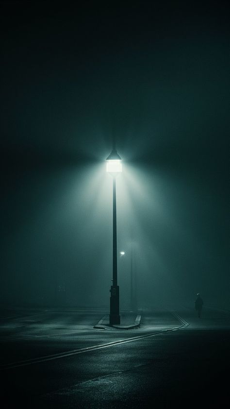 25 " street lamp in the fog " wallpaper iphone download hd 4k » Humbaa.com Street Lamp Wallpaper, Street Lamp In The Fog, Street Light Wallpaper, Foggy Aesthetic, Ghost Film, Fog Wallpaper, Fav Wallpaper, Teal Aesthetic, B Letter Images