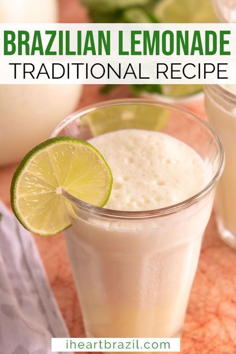 Dairy Free Brazilian Lemonade, How To Make Brazilian Lemonade, Brazilian Lemonade Recipe Condensed Milk, Swiss Lemonade Recipe, Brazilian Lemonade Recipe With Alcohol, Brazil Lemonade, Brazilian Limonada, Swiss Lemonade, Brazilian Lemonade Recipe