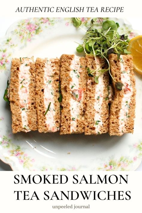 Smoked Salmon Tea Sandwiches Recipe Smoked Salmon Tea Sandwiches, Salmon Tea Sandwiches, Afternoon Tea Sandwiches, Salmon Sandwich Recipes, Tea Party Sandwiches Recipes, The Ritz London, Smoked Salmon Cream Cheese, Tea Sandwich, Recipe With Cream Cheese