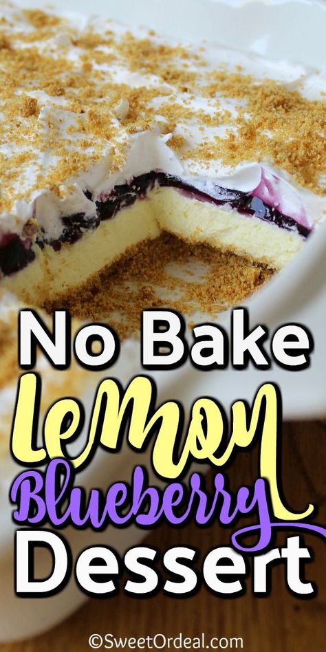 Blueberry Desserts Recipes, No Bake Lemon, Dessert Oreo, Torte Cupcake, Blueberry Desserts, Lemon Dessert Recipes, Desserts For A Crowd, Bake Desserts, Blueberry Recipes