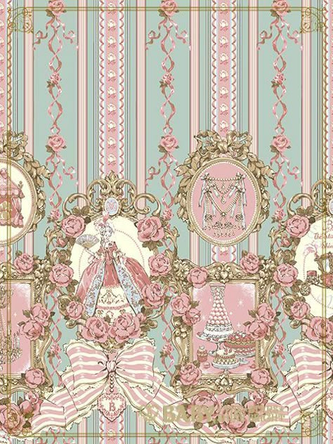 Marie Antoinette Background, Star Paper Printable, Marie Antoinette Wallpaper, Rococo Pattern, Marie Antoinette Aesthetic, Queen Portrait, Princess Illustration, Antoinette Dress, Shabby Chic Tea