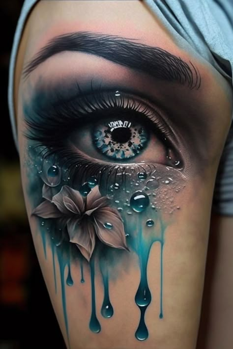 Tato 3d, Eyeball Tattoo, Bright Tattoos, Mystical Tattoos, Tattoos To Cover Scars, Beautiful Tattoos For Women, Tattoos For Women Flowers, Tattoos For Women Half Sleeve, Tatuaje A Color