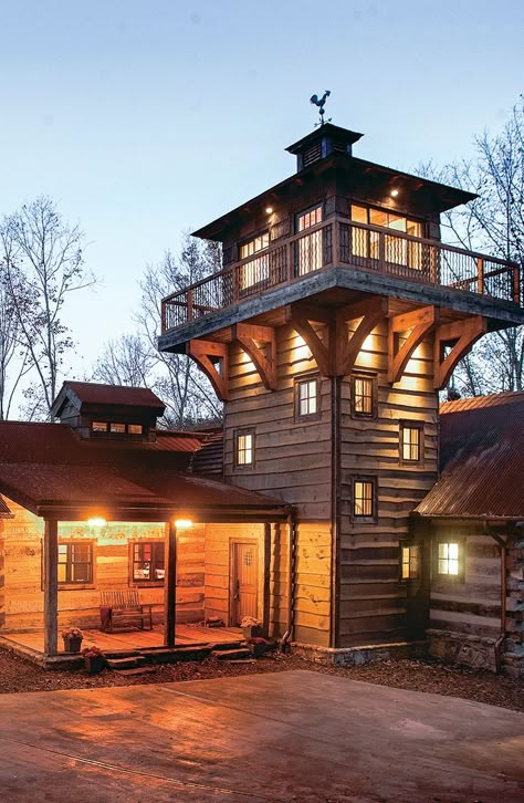 Log Cabin House Plans, Log Cabin House, Fire Tower, Log Home Plans, Log Cabin Designs, Lookout Tower, Cabin House Plans, Tower House, Samos