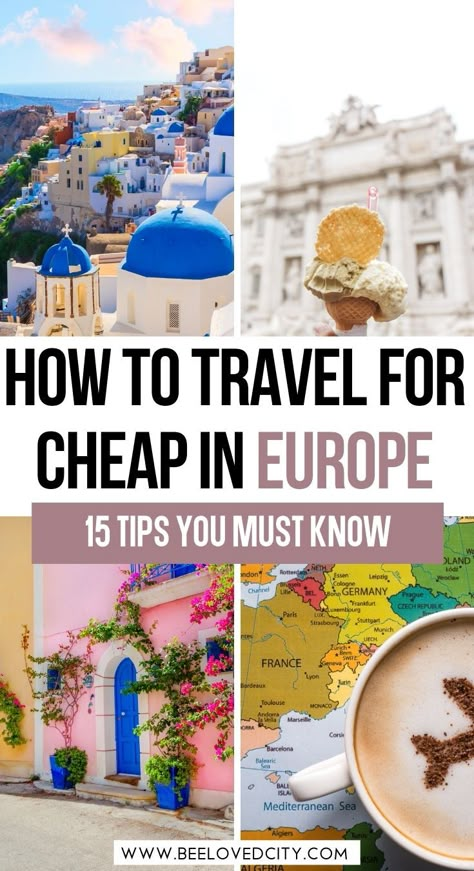 Cheap Cities In Europe, How To Travel Europe Cheap, Europe On A Budget Itinerary, Planning Europe Trip, Europe Travel Route, Cheap Europe Travel, Europe Travel Hacks, Traveling To Europe Tips, Cheap Travel Destinations Europe