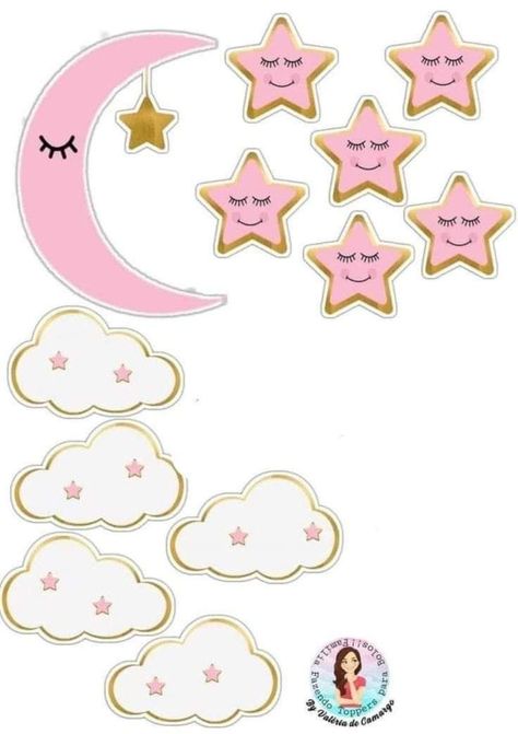 Star Topper Printable, Baptismal Cake Topper Printable, Happy Christening Cake Topper Printable, Christening Cake Topper Printable, Christening Cake Toppers, Butterfly Baby Room, Star Cake Topper, Happy Birthday Logo, Pink Cake Toppers