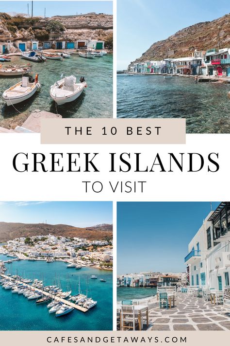 Greece is a large country with many interesting cities and islands to visit. The hardest part about visiting Greece is learning how to navigate the country as the islands are pretty spread apart. There are over 200 islands that are inhabited today with over 6,000 total through the Aegean and Ionian Seas. I have put together some of the best Greek islands to visit for your first few trips to Greece. Which Greek Island To Visit, Trips To Greece, Italy Coast, Greek Islands To Visit, Greek Island Hopping, Best Greek Islands, Islands To Visit, Visit Greece, Greece Vacation