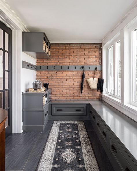 Mudroom Ideas: 14 Inspiring, Inventive, and Practical Designs - The Creek Line House Farmhouse Mudroom, Happy Homemaking, Garage Plans Detached, Room Update, Garage Plans, Exposed Brick, Fall Diy, Old House, Diy Inspiration