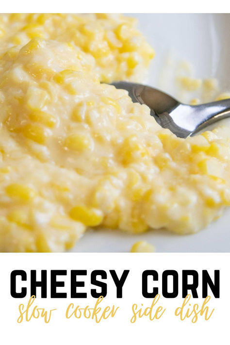 Immerse yourself in delicious flavors with the Slow Cooker Cheesy Corn. This simple yet satisfying crockpot recipe from Small Town Scratch promises to transport you to cozy evenings spent in the heart of the country. Enjoy the perfect blend of sweet corn and gooey cheeses harmoniously simmered to perfection. Don't miss out on this delightful recipe that's set to be your next comfort food favorite! #slowcooker #simplecheesycornrecipe #simplecornrecipe #mealinspiration Cheesy Corn Recipe, Creamy Cheesy Corn, Corn Side, Simple Crockpot, Corn Side Dish, Cheesy Corn, Crockpot Meal, Side Dish Ideas, Corn Dishes