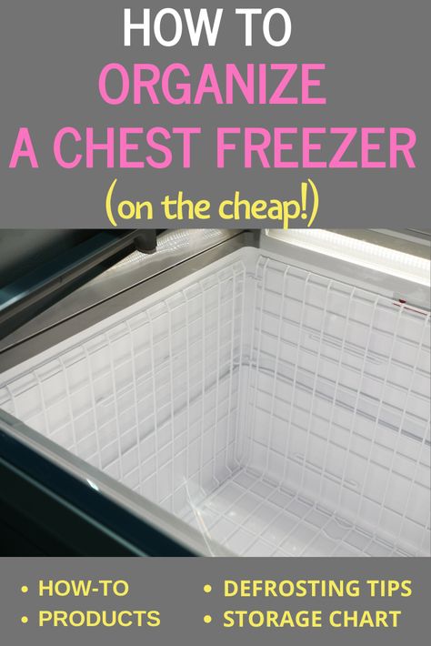 Organize Chest Freezer Tips, Deep Freezer Storage Ideas, Organizing Deep Freezer, How To Organize Deep Freezer, Organizing A Chest Freezer, Deep Freezer In Garage, Organizing Freezer Chest, Deep Freezer Organization Ideas, Deep Freezer Storage