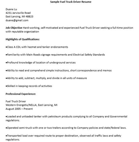 8+ Sample Truck Driver Resumes Truck Drivers Format For Yahoo, Truck Driver Format For Yahoo Pdf, Truck Driver Billing Format For Yahoo, Truck Driver Format For Client, Truck Driver Format For Yahoo, Resumes Template, Female Trucks, Cover Letter Format, Basic Resume