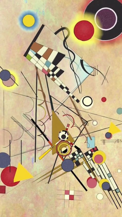 The Abstract Art of Wassily Kandinsky Kandinsky's creation of abstract work followed a long period of development and maturation of… | Instagram Glam Wall Decor, Abstract Wall Art Painting, Hanging Upside Down, Kandinsky Art, Abstract Wall Painting, Bauhaus Movement, Walter Gropius, Modern Abstract Wall Art, Cool Wallpapers Art