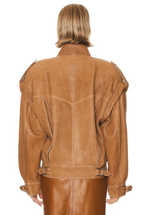 Saint Laurent Leather Jacket in Vigogne | FWRD Saint Laurent Leather Jacket, Chiffon Shirt Dress, Hermes Kelly 25, Fits Inspiration, Anthony Vaccarello, Aviator Jackets, Leather Cleaning, Chiffon Shirt, Classic Outfits