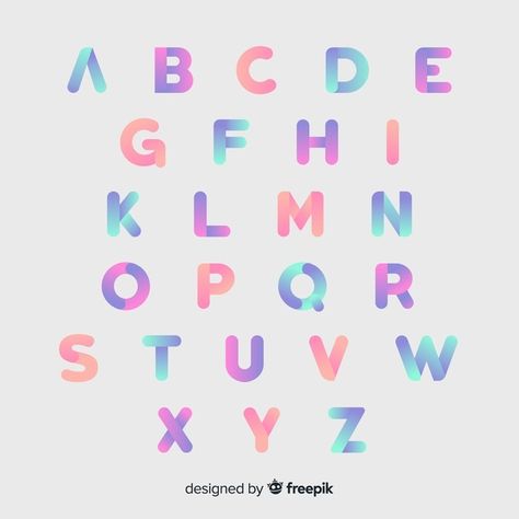 Gradient Typography, Eco Logo Design, Typo Logo Design, Letters Typography, Hand Lettering Worksheet, Design Alphabet, Alphabet Templates, Graphic Design Quotes, Vector Gradient