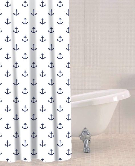 Anchor PEVA Shower Curtain.Refresh your bathroom in style and add a bit of fun at the same time.  Our new quirky and colourful shower curtains come in vibrant colours, cheerful patterns and lively stripes which can give your family bathroom a perfect makeover.