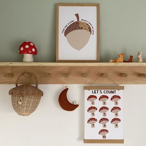 Kids Decor • Nursery Prints on Instagram: "Woodland prints 🍄🍂🍁 . . #woodlandnursery #nurseryprints #nurserywallart #kidsprints #kidswallart #kidsposters #mumsinbusiness #mumssupportingmums #mumsofinstagramuk #mumsofinsta #kidsroomdecor #woodlandtheme #kidsroomstyling #playroomprints #woodlanddecor #playroominspo #kidsroominspo #kidsroomideas #scandikidsroom #scandikidsprints #woodlandthemenursery #mumlife #mumsuk #homeinspo #kidsroominspo #forestnursery #playroomstyling #newprints #woodlandpr Mushroom Garden Nursery, Mushroom Kids Room, Woodland Mushroom Nursery, Mushroom Nursery Theme, Toadstool Nursery, Mushroom Nursery Decor, Mushroom Themed Nursery, Mushroom Baby Nursery, Squirrel Nursery