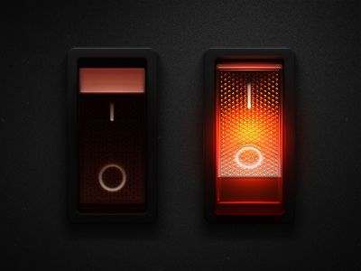 Lighted_rocker_switch_v2 Web Design User Interface, Ui Buttons, Ios Ui, Gui Design, Mobile Ui Design, Rocker Switch, Ui Design Inspiration, App Ui Design, Ui Elements