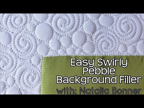 Easy Swirly Pebble Background Filler-With Natalia Bonner - YouTube Quilt Pantographs, Holiday Quilt Patterns, Anniversary Quilt, Q Is For Quilt, Angela Walters, Quilt Rulers, Machine Quilting Pattern, Fmq Designs, Ruler Quilting