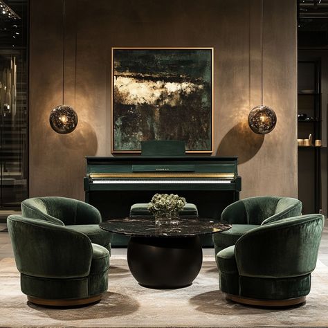 Home Bar Lounge Seating, Cocktail Lounge Seating, Gentleman Lounge, Bar Lounge Seating, Restoration Hardware Showroom, Cocktail Room In House, Cocktail Lounge Room Ideas, Home Lounge Room Bar, Green Palace