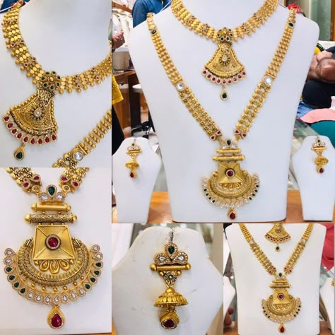 Rajasthani Gold Jewellery, Antique Gold Set, Long Chain Earrings Gold, Gold Mala, Navratri 2023, Chain Earrings Gold, Antique Necklace Gold, Indian Gold Jewellery Design, Wedding Jewellery Designs