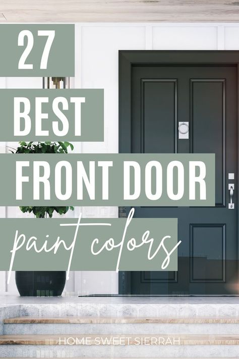 Looking to refresh your home's exterior? Check out these top-rated paint colors for front doors that will instantly enhance your home's appearance and make a lasting impression. Front Door Colors With Taupe Siding, Farmhouse Front Door Colors Paint, Front Door Colors With Cream Brick, Shutter Color For Cream House, Front Door Colors For Tan Siding, Outdoor Door Paint Colors, Tan House Black Shutters Door Color, Home Front Color Combination, Painted Front Doors Colors