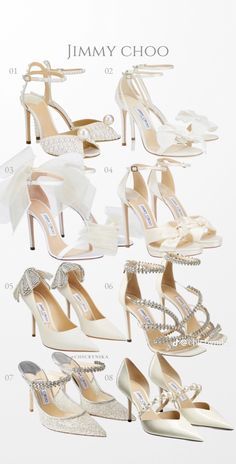 Kasut Pengantin, Bridal High Heels, Classic Wedding Shoes, Elegant Shoes Heels, Shoe Hacks, Jimmy Choo Bridal, Bride Dress Simple, Classy Wedding Dress, Fashion Shoes Heels